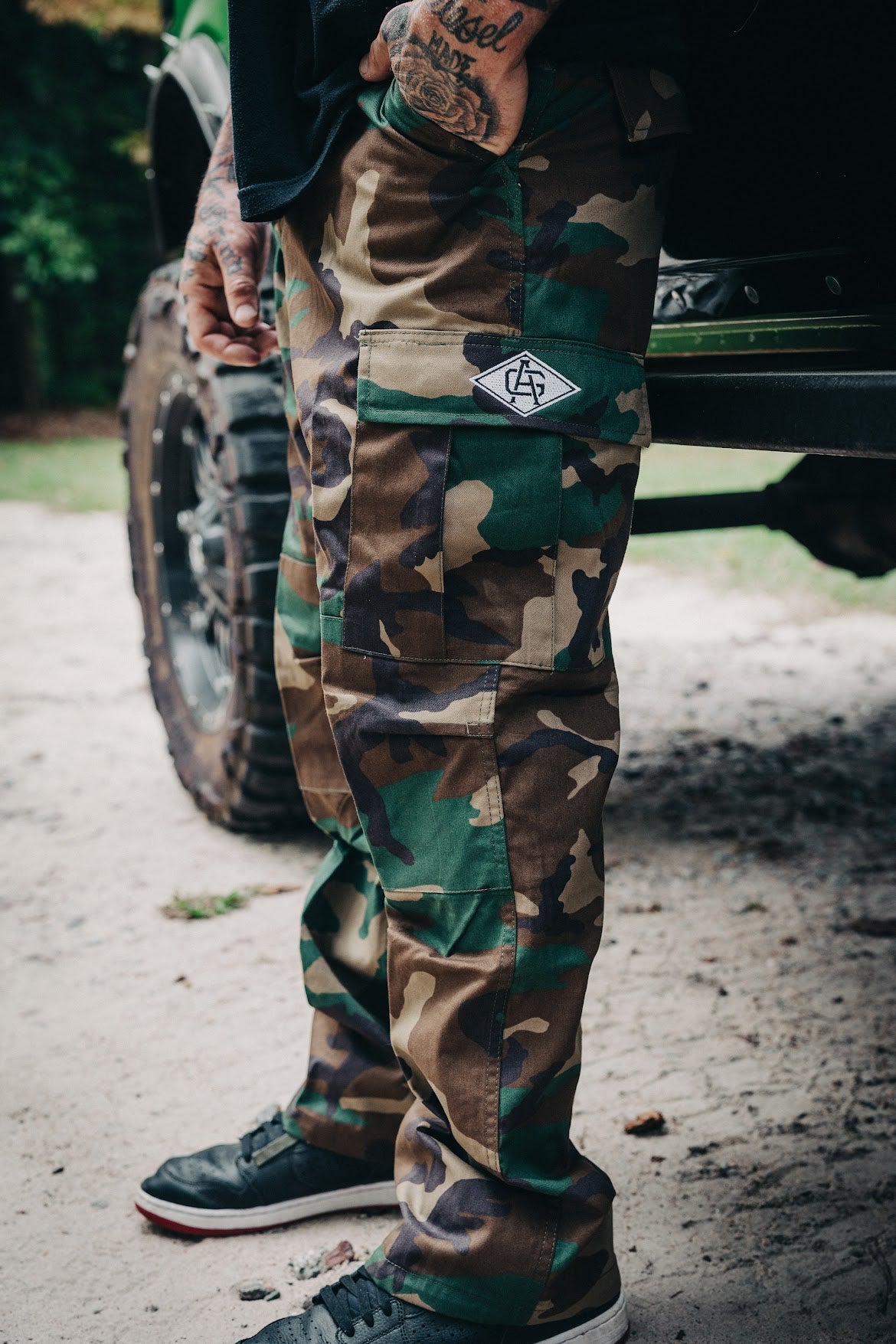 denmark military camouflage cargo pants - ワークパンツ