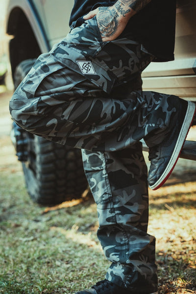 Black and gold camouflage fashion pants