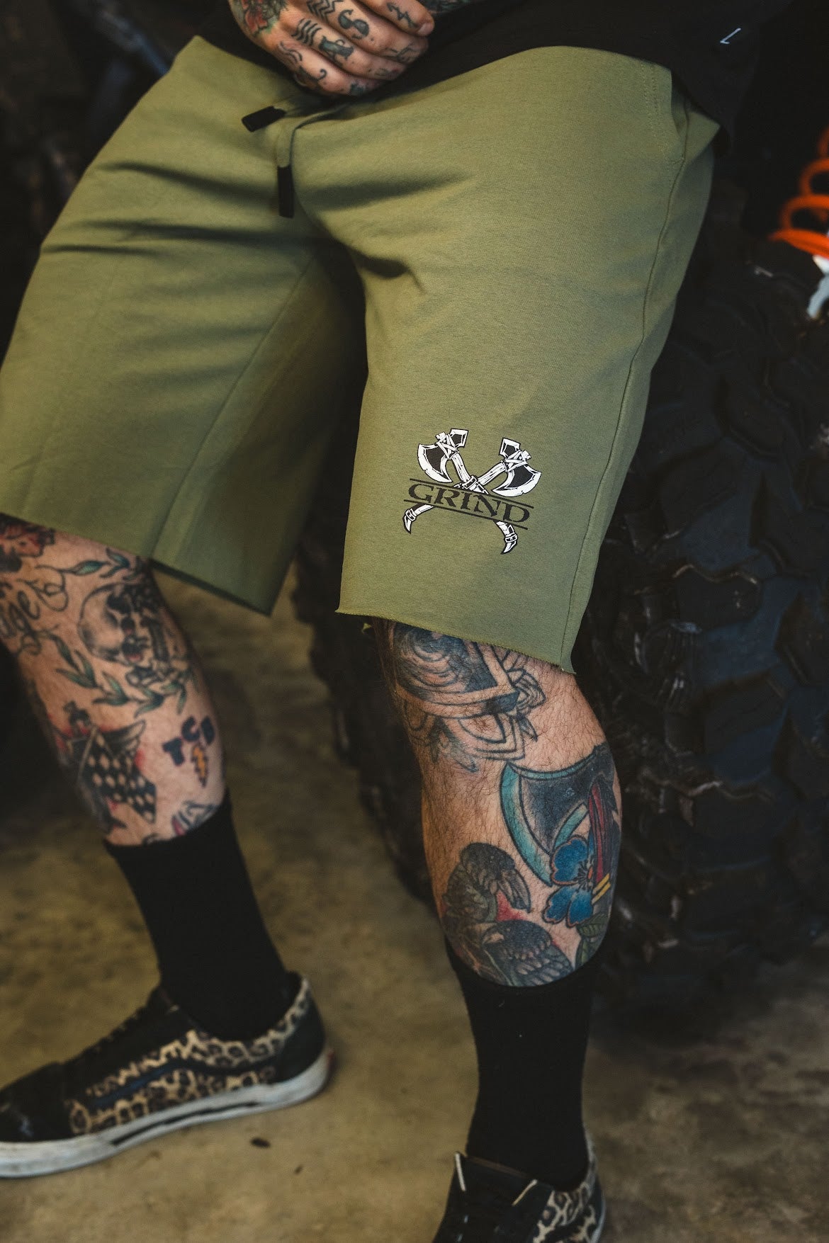 Classic - Green Axes - OD Grind Shorts