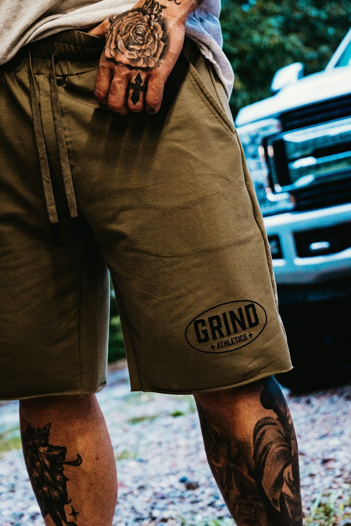 Green Oval OD Classic Grind Logo - - Shorts